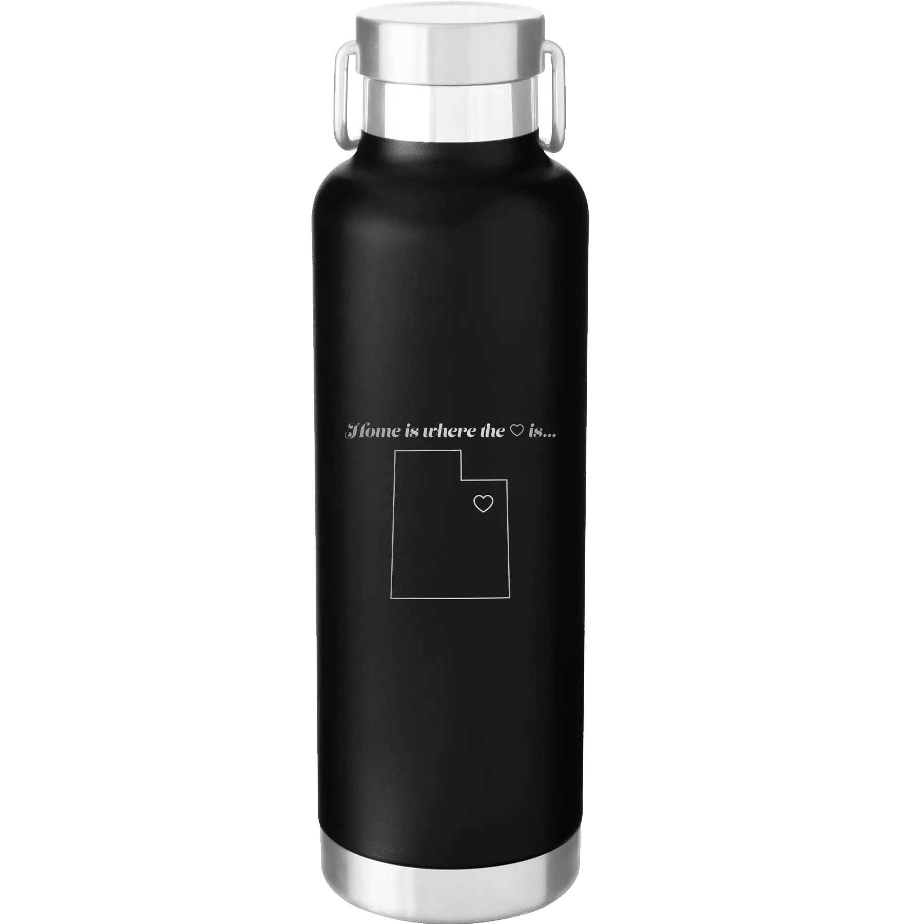 Utah Heart 24 oz Water Bottle | Black