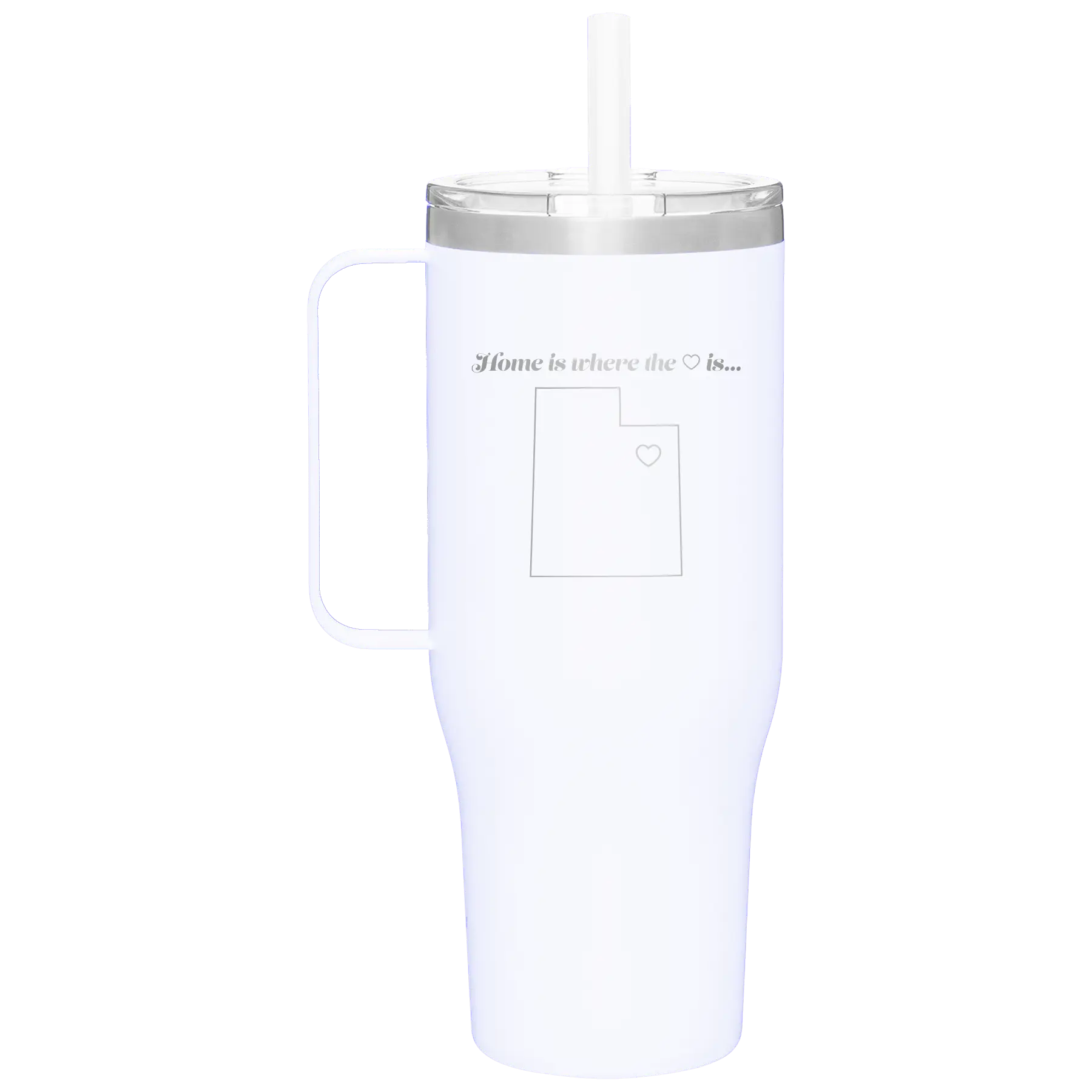 Utah Heart 40 oz Tumbler Mug | White