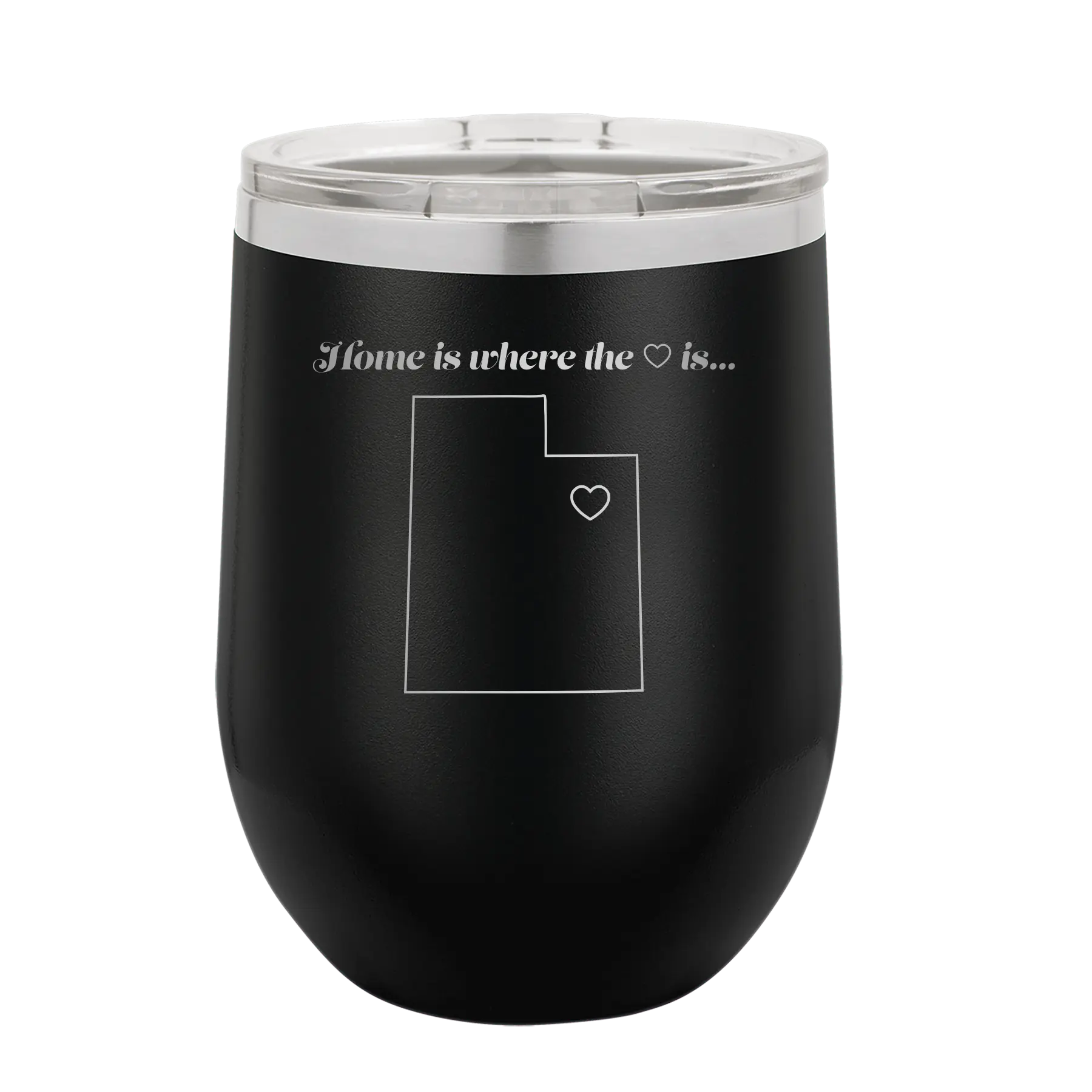 Utah Heart Wine Cup | Black