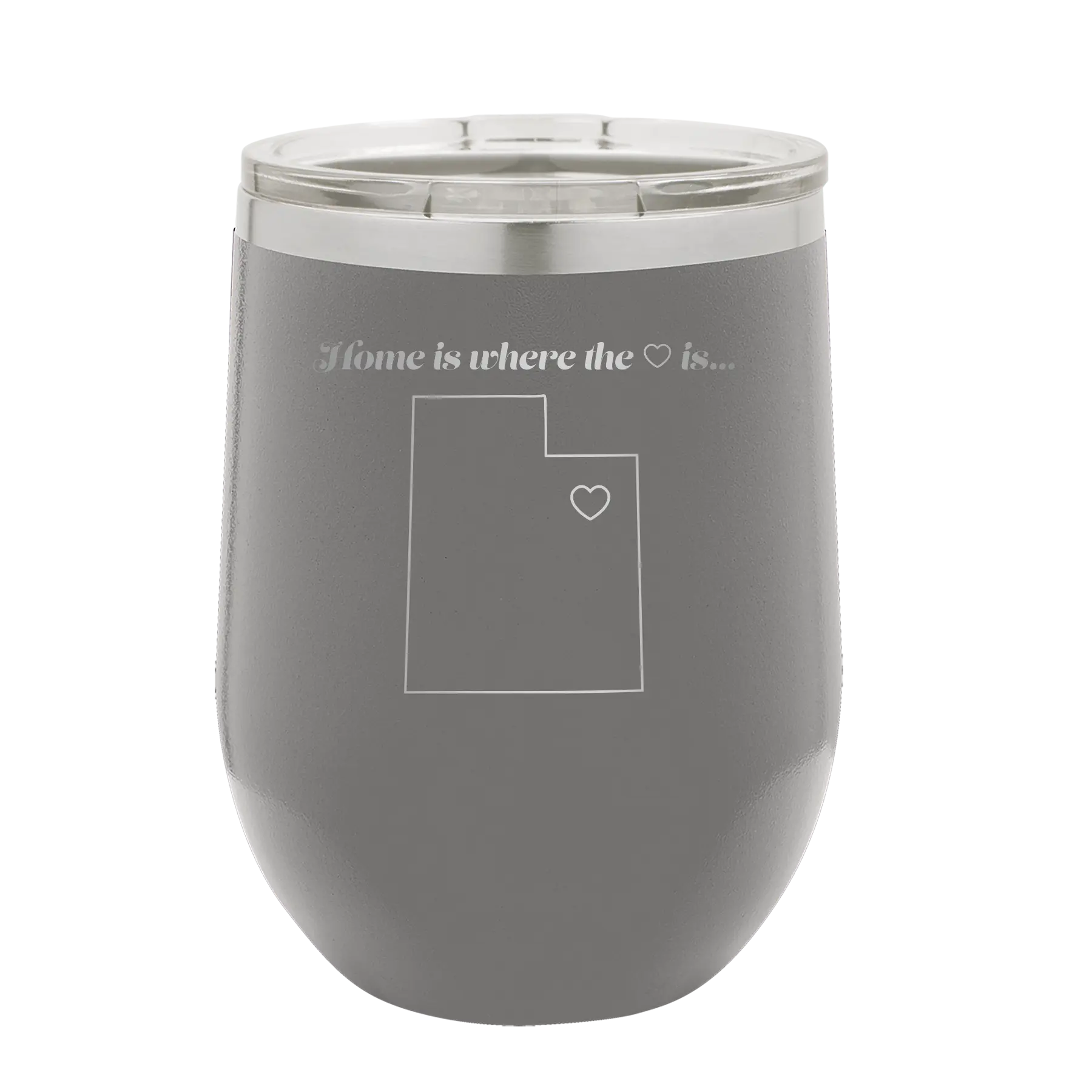 Utah Heart Wine Cup | Dark Gray