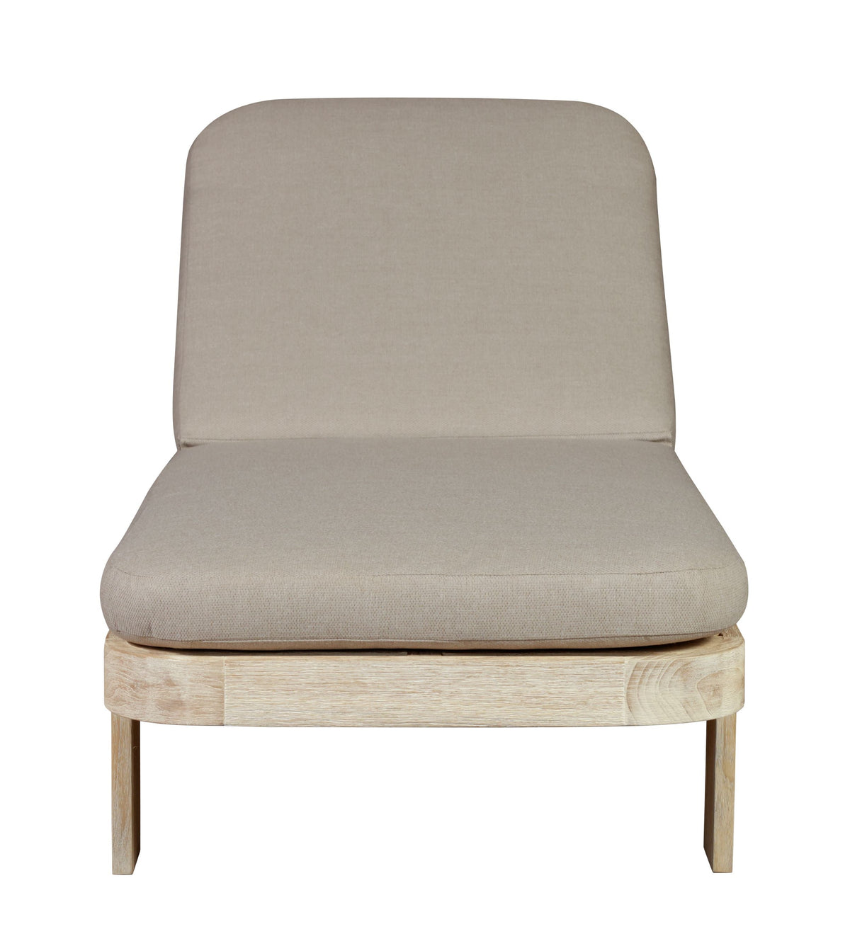 Eclipse Outdoor Solid Teak Wood Natural Look Sun Lounger - Grey Fabric