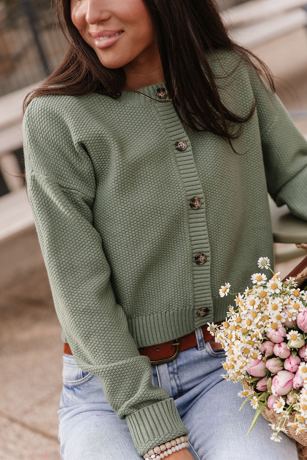Cloud Knit Cardigan - Fern