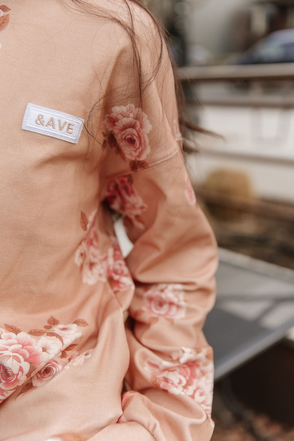 University SideSlit Pullover - Peachy Petals