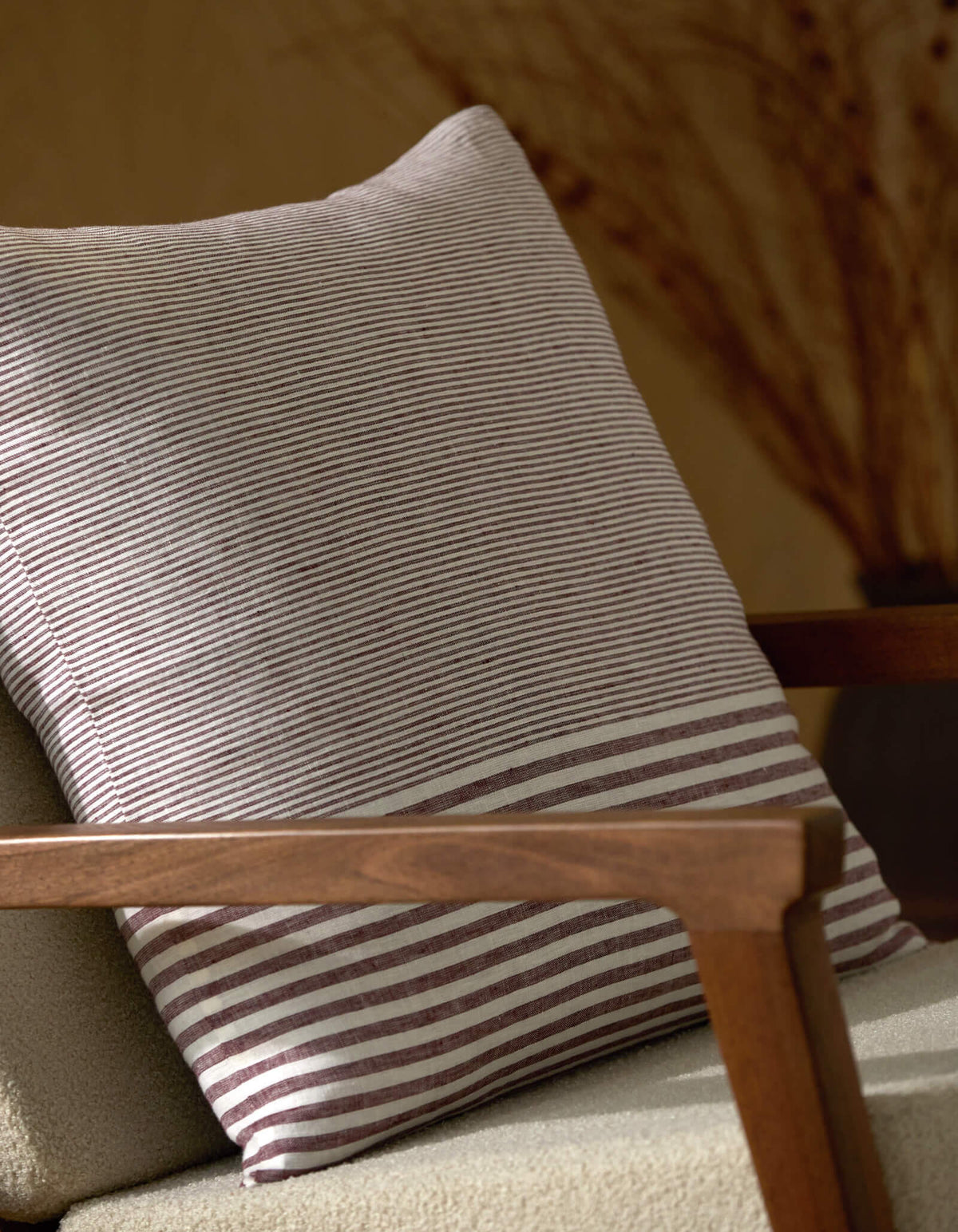 Striped Linen Throw Pillow