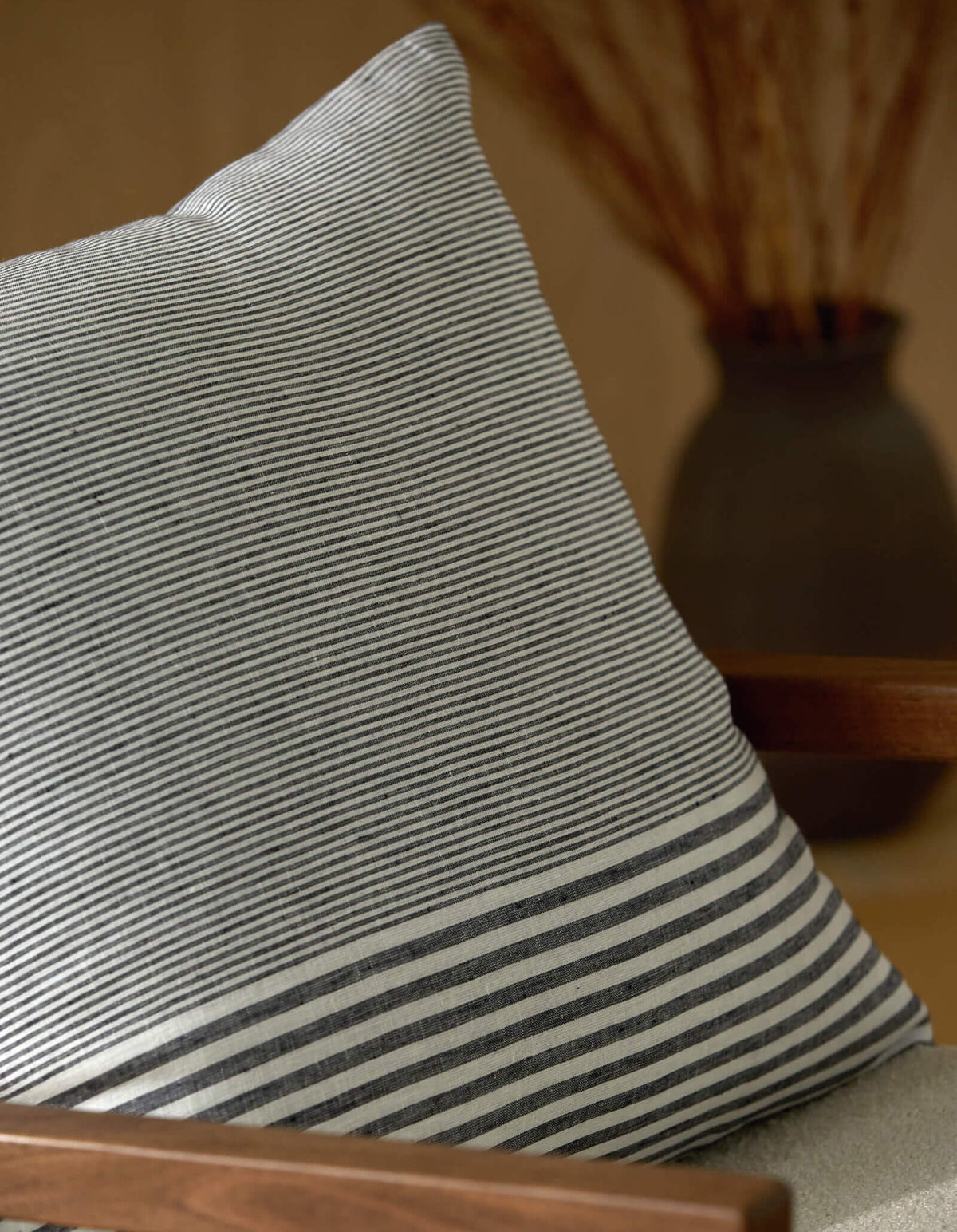 Striped Linen Throw Pillow