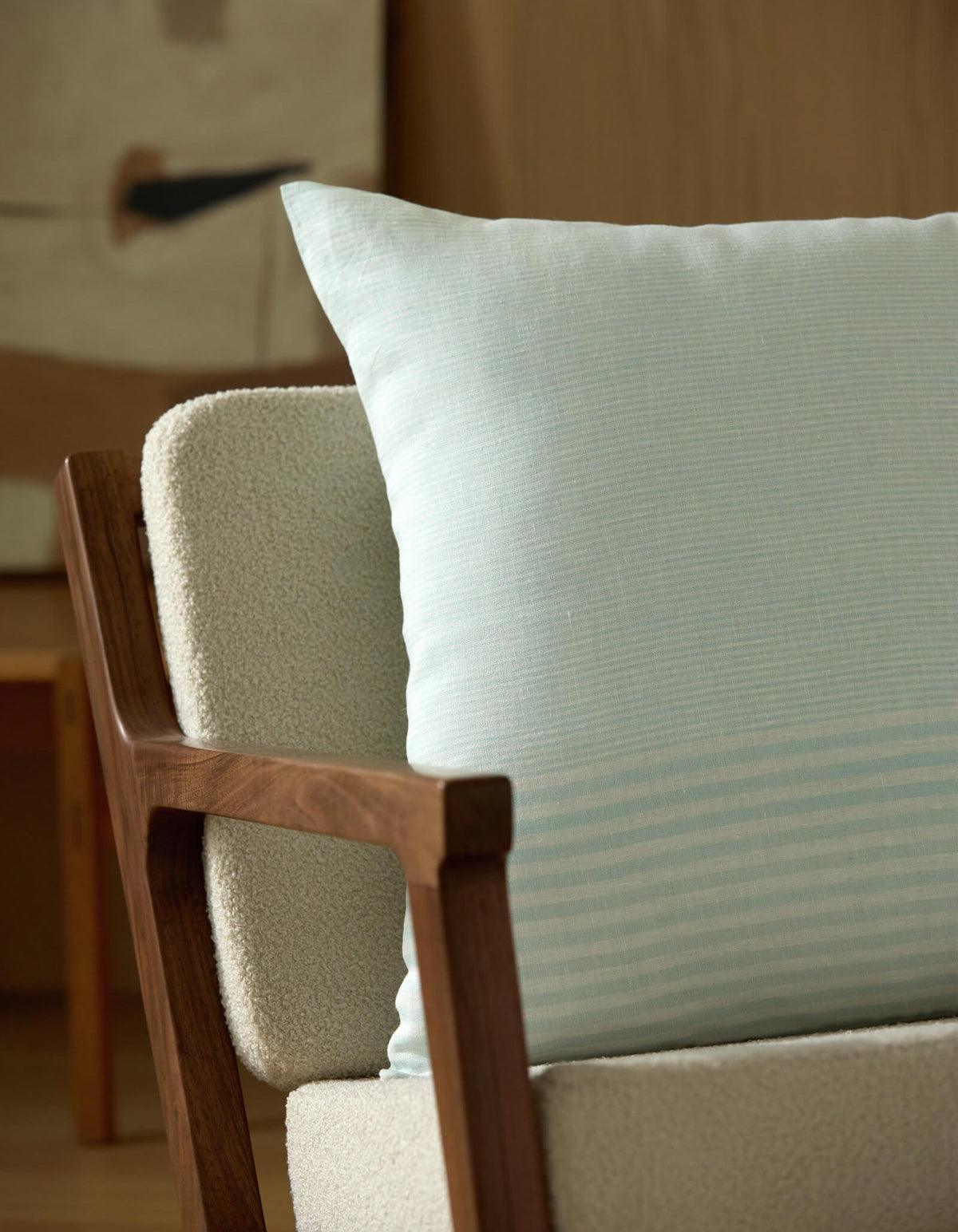 Striped Linen Throw Pillow