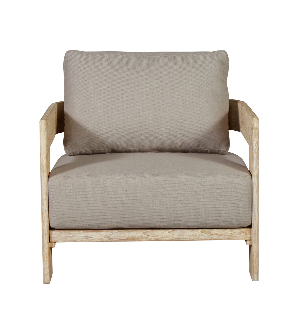 Paradiso Outdoor Solid Teak Wood Chair Natural Look - Gray Fabric