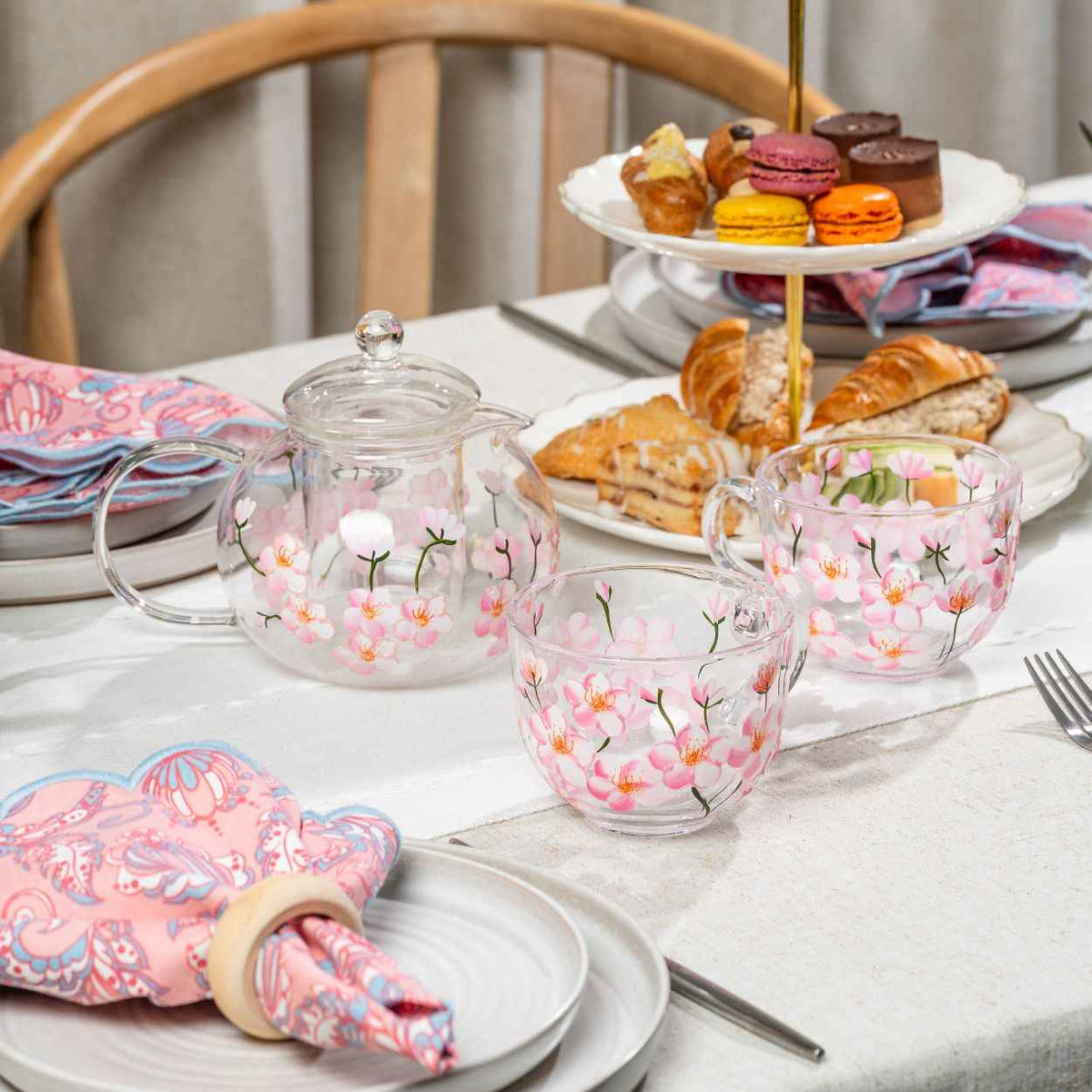 Painted Cherry Blossom Tea Pot