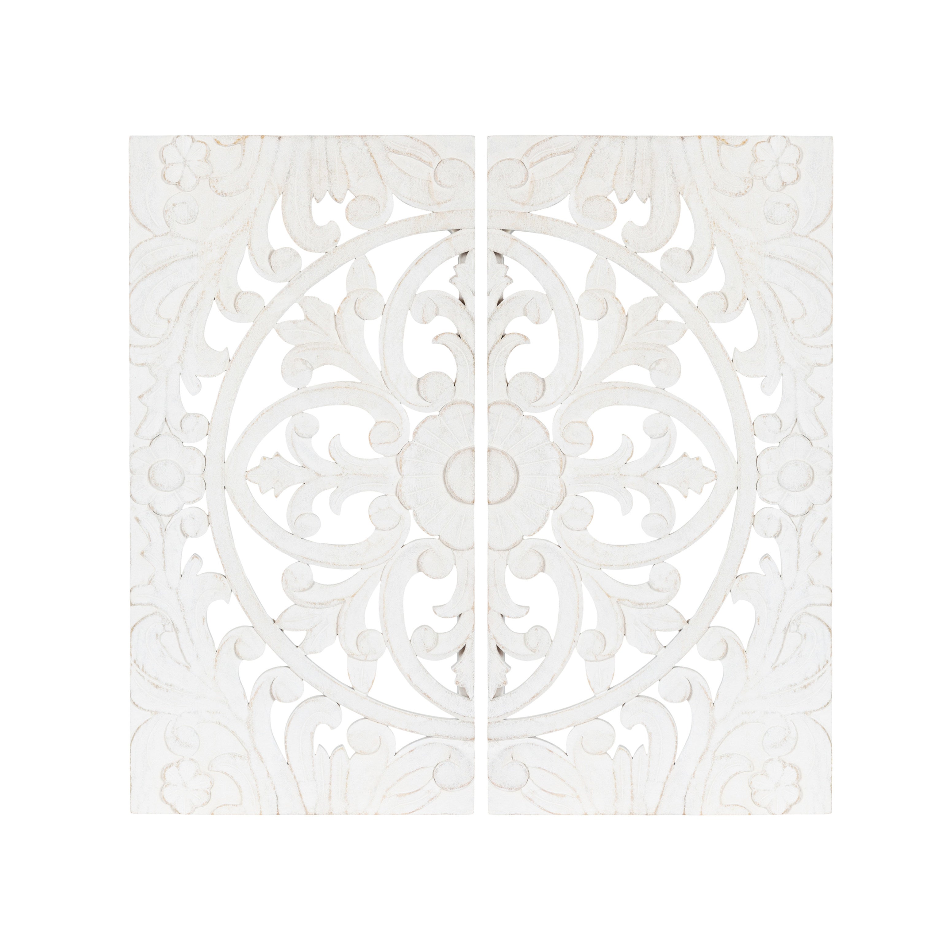 Saanvi Carved Wood Wall Art Set