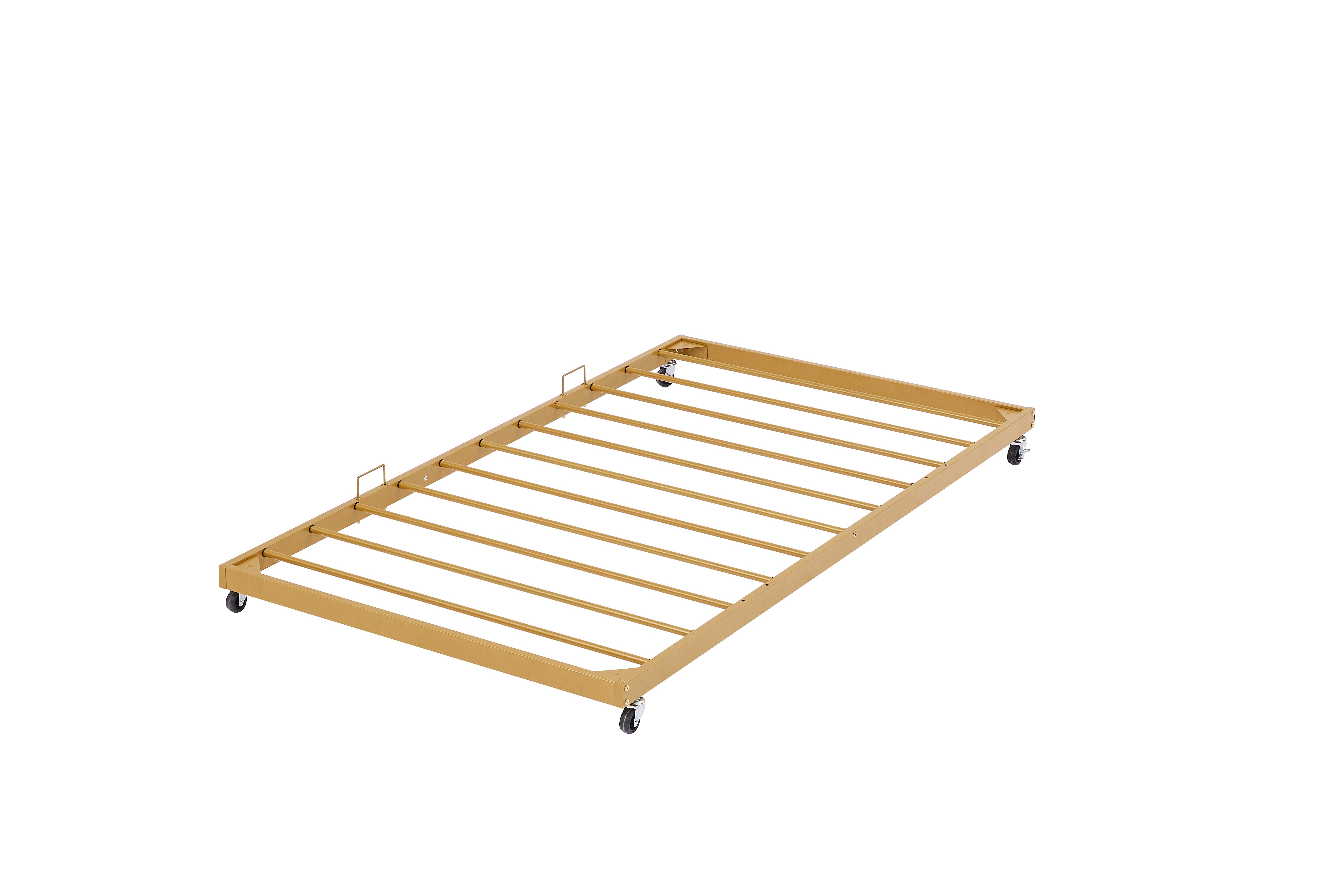 Daybed sofa bed metal framed with trundle twin size golden 77'' L x 40.6'' W x 14.5''H