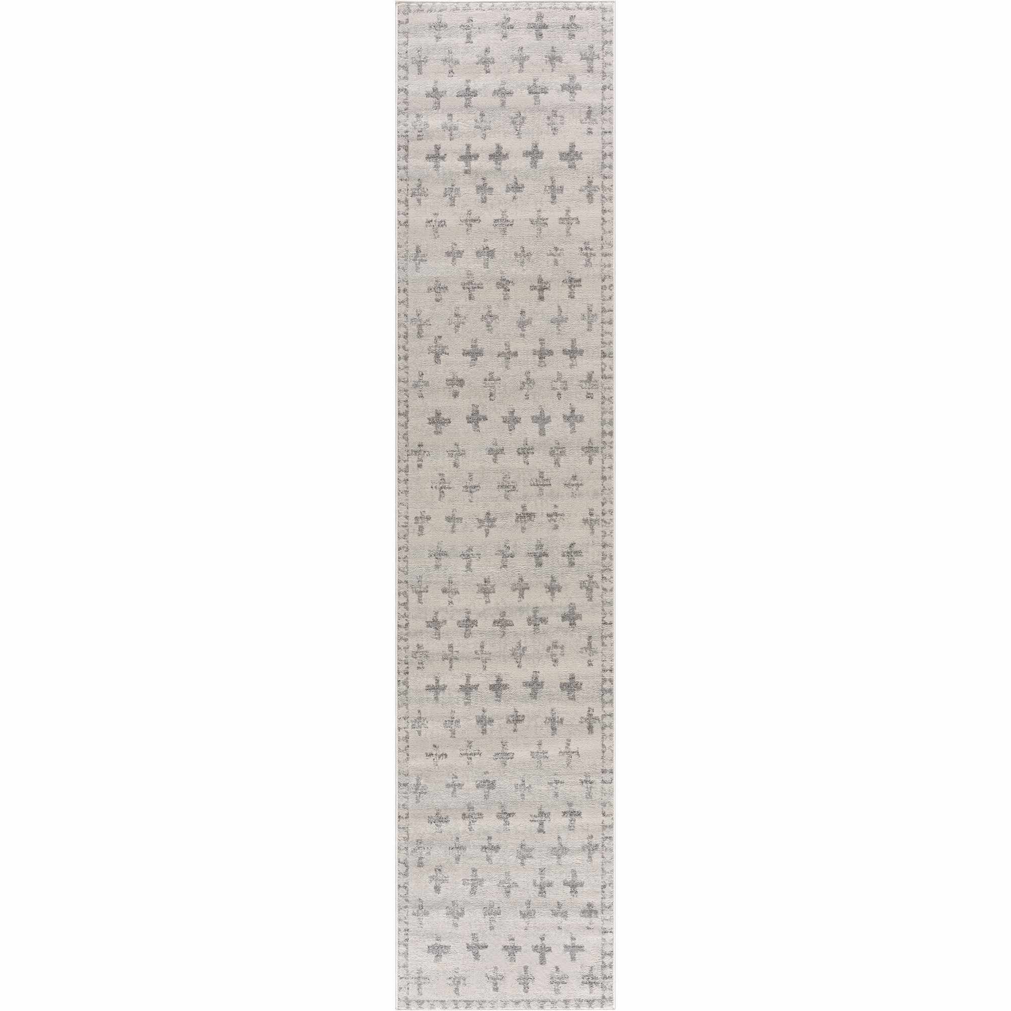 Tigris Swiss Cross Ivory & Gray 2322 Area Rug