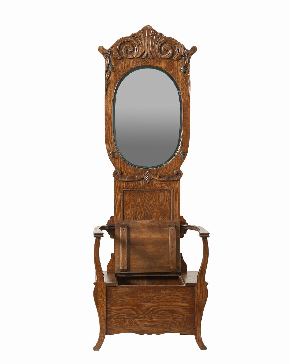 Arts and Crafts Oak Hall Tree With Storage in Seat