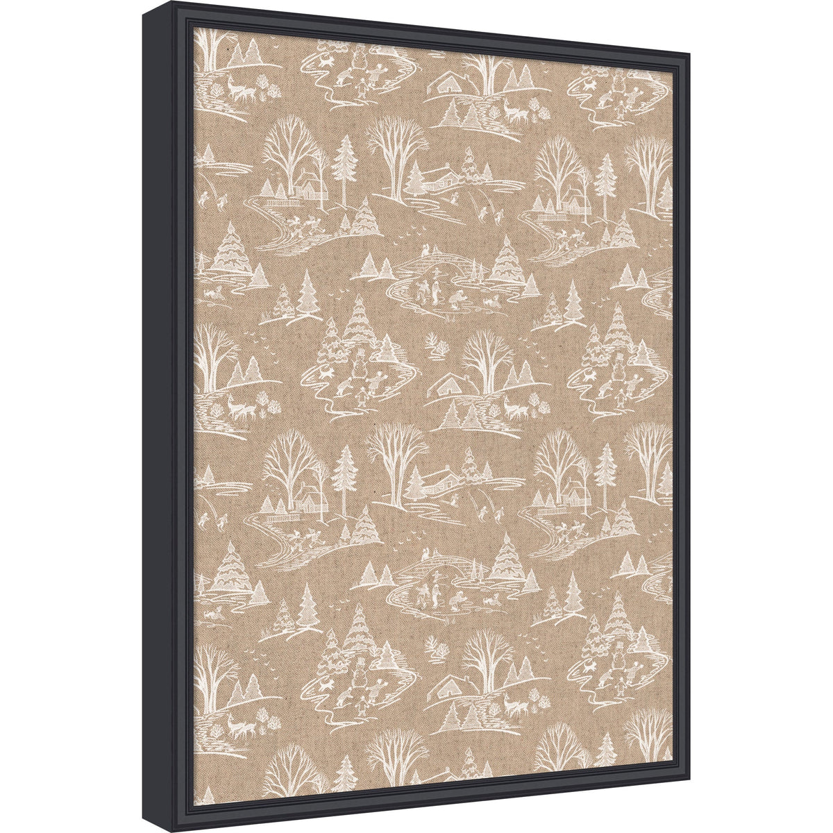 Framed Fabric Magnetic Board Wonderland White Toile Wall Organization