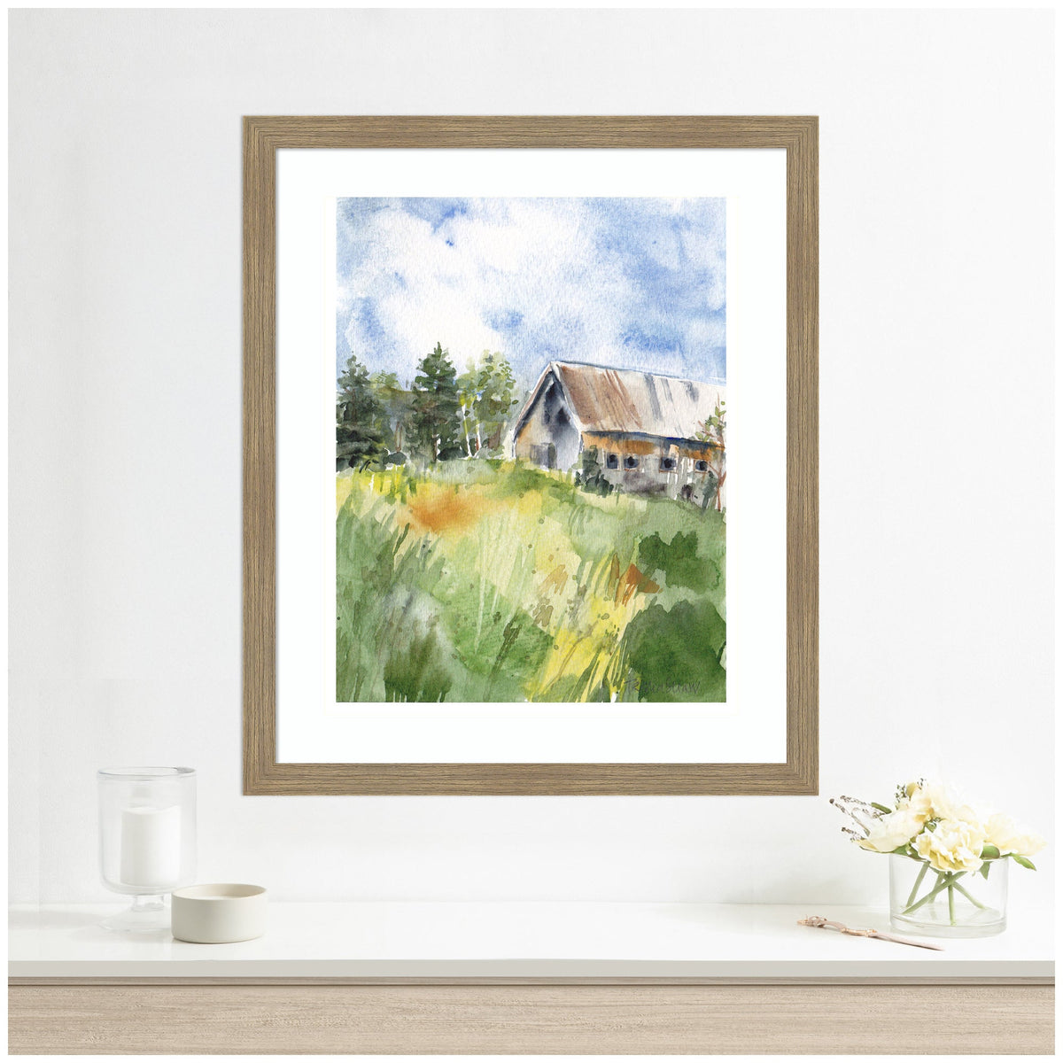 Framed Art Vermont Barn in Summer by Patricia Shaw