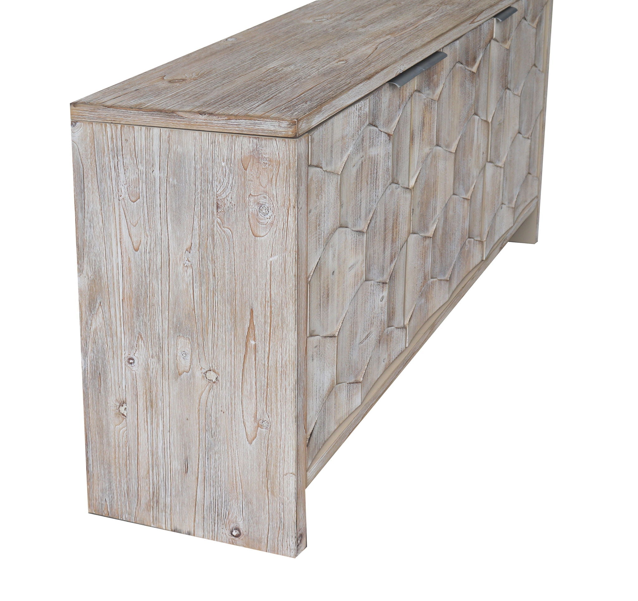 Accent Cabinet Farmhouse Style 3 Door Wooden Cabinet Sideboard Buffet Server Cabinet Storage Cabinet, For Living Room - Natural Wood Wash