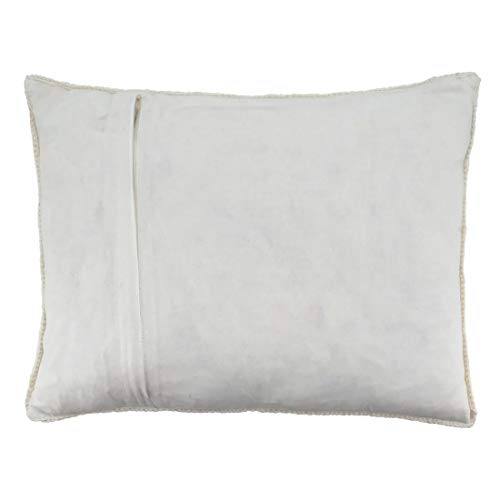 Pastel Crochet Tiles 100% Pure Cotton Decorative Throw Pillow 12" W x 16" L - Multicolored Accent Cushion for Couch, Sofa, Bedroom, Office and Living Room Décor