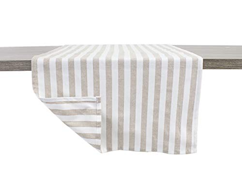 Fennco Styles Soft Striped 100% Pure Cotton Tablecloth - Pale Color Table Cover for Everyday Use, Banquets, Family Gathering, Special Events and Home Décor