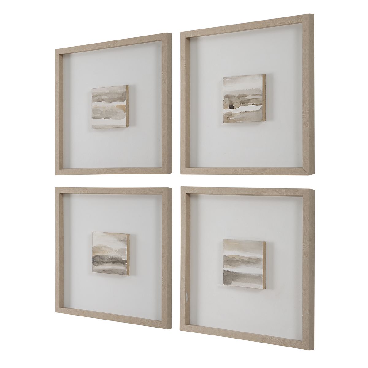 Studying Sepia Hand Painted Canvases - Set of 4