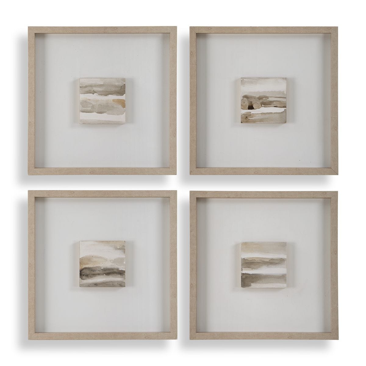 Studying Sepia Hand Painted Canvases - Set of 4
