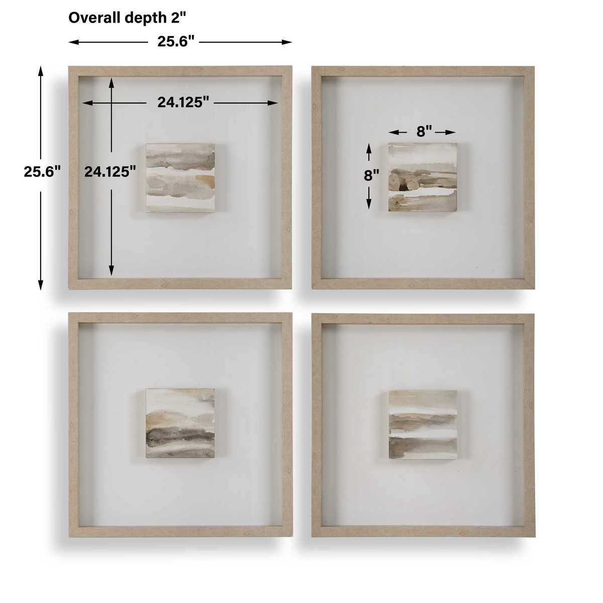 Studying Sepia Hand Painted Canvases - Set of 4