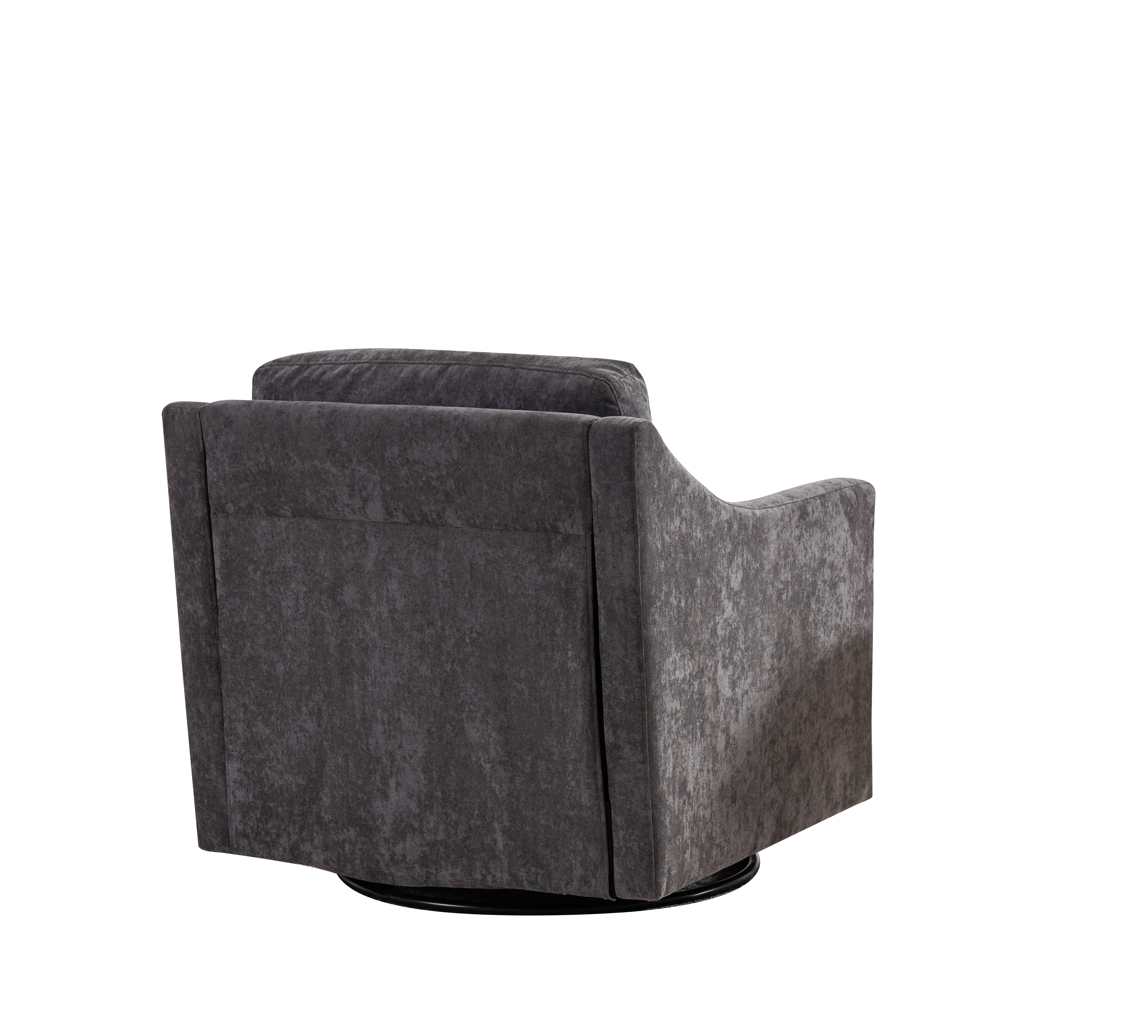 Large swivel chair, soft cushion armchair, modern chair, skin friendly gradient linen fabric, comfortable sitting gray