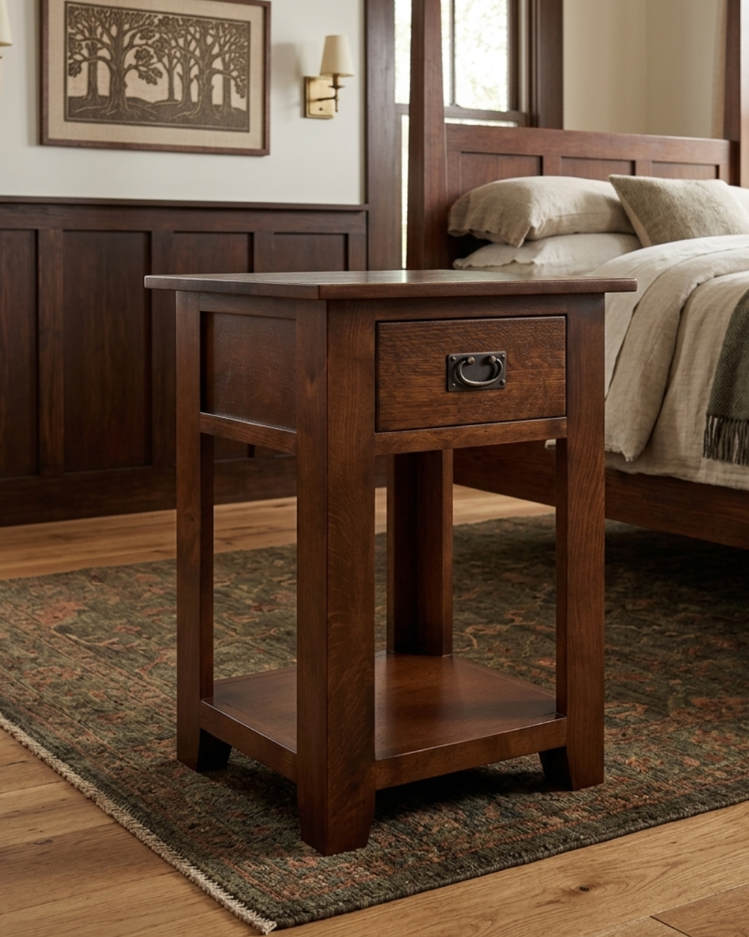 Mission 1 Drawer Nightstand - Walnut (AW)