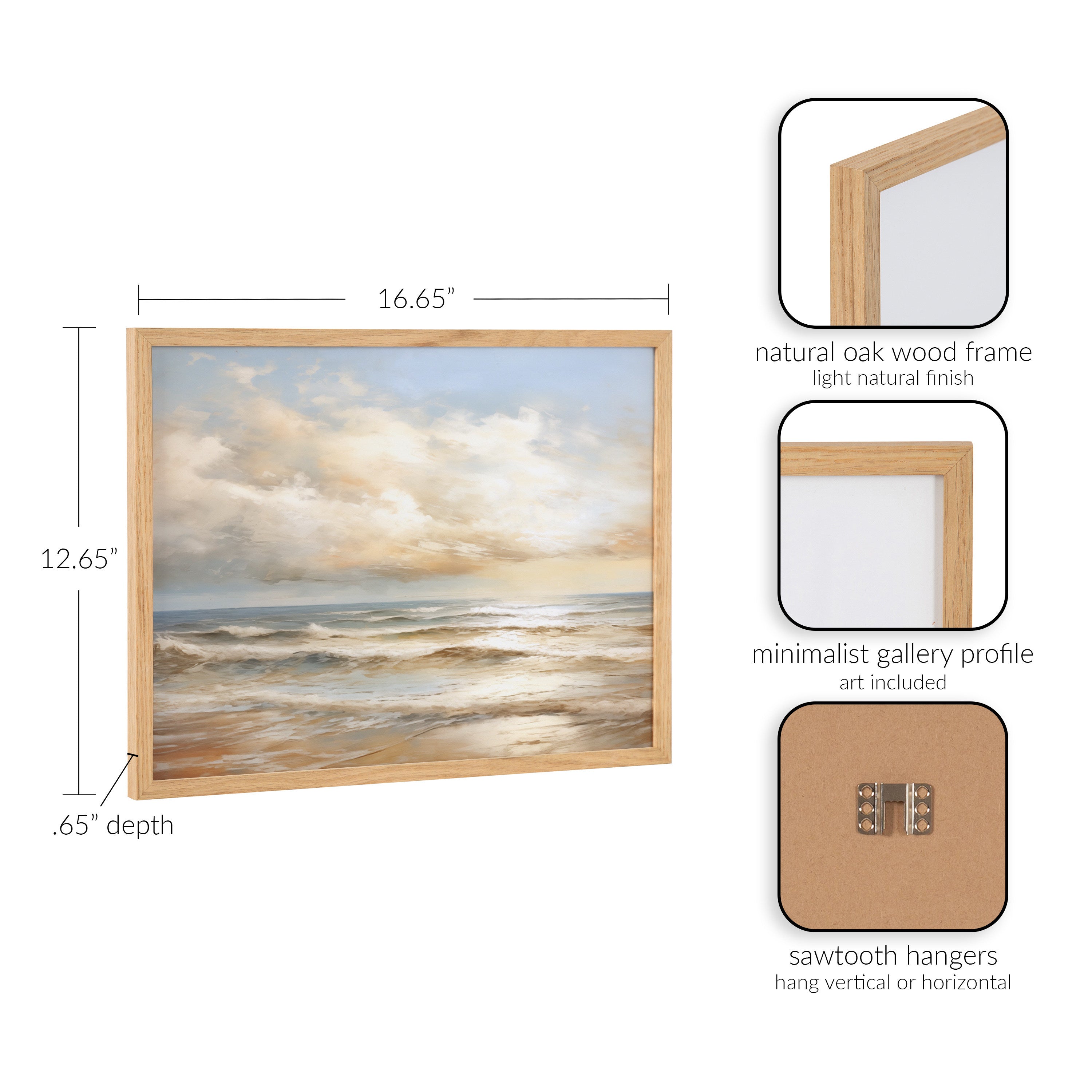 Gallery Beach Waves Sunset Cloud Landscape Print by The Creative Bunch Studio