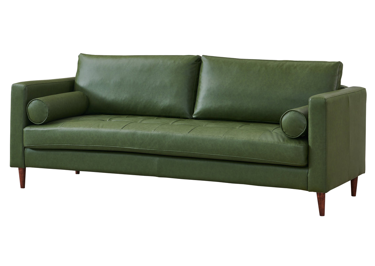Alessandra Modern Contemporary Eco Leather Sofa - Green