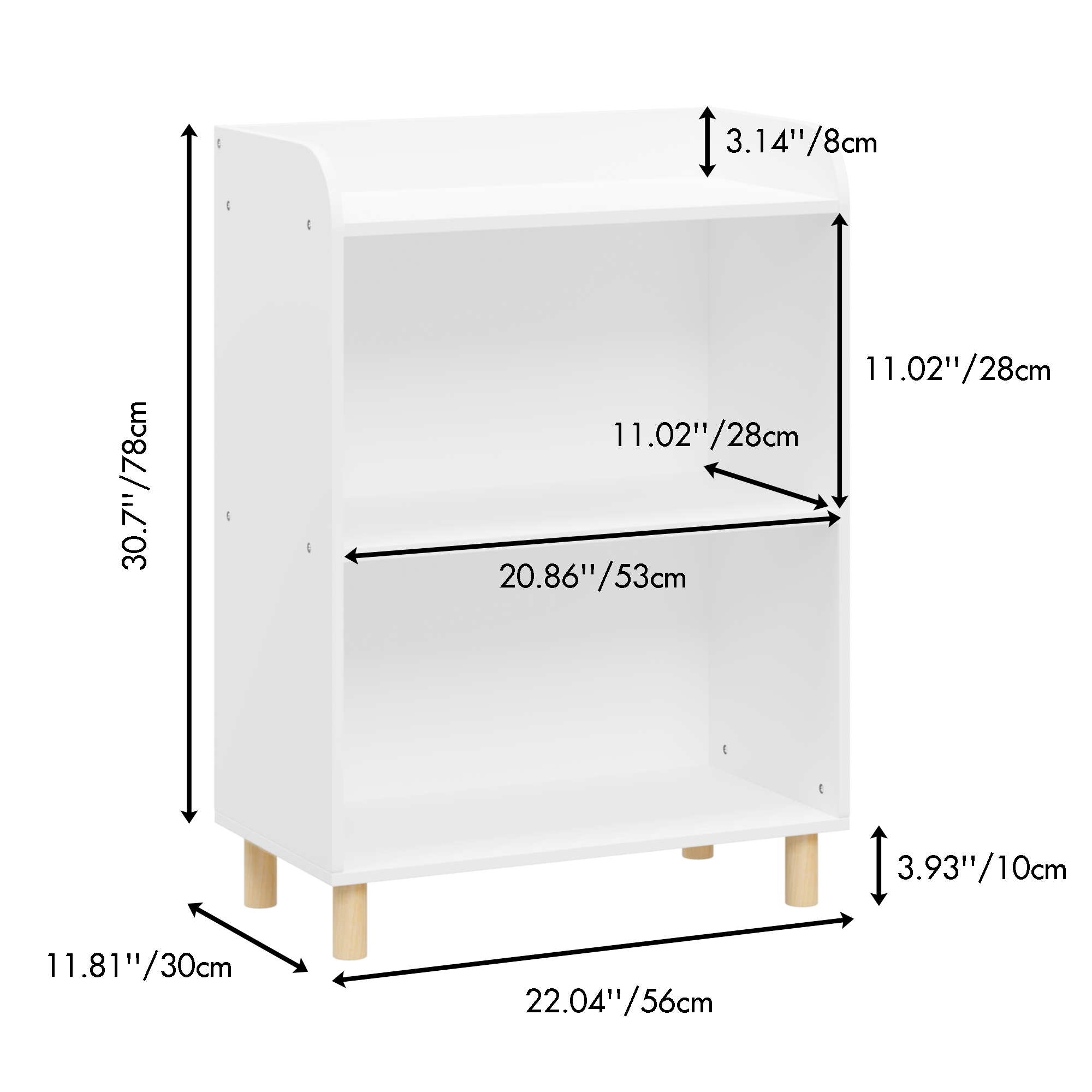 Kids 3-Tier Bookcase Children's Book Display Bookshelf Toy Storage Cabinet Organizer for Children's Room