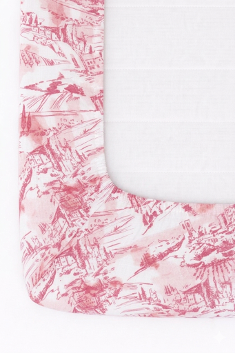 Pink Toile Crib Sheet