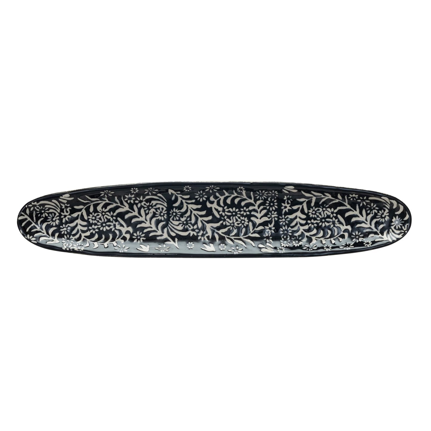 Long Oval Platter w/ Wax Relief Botanicals