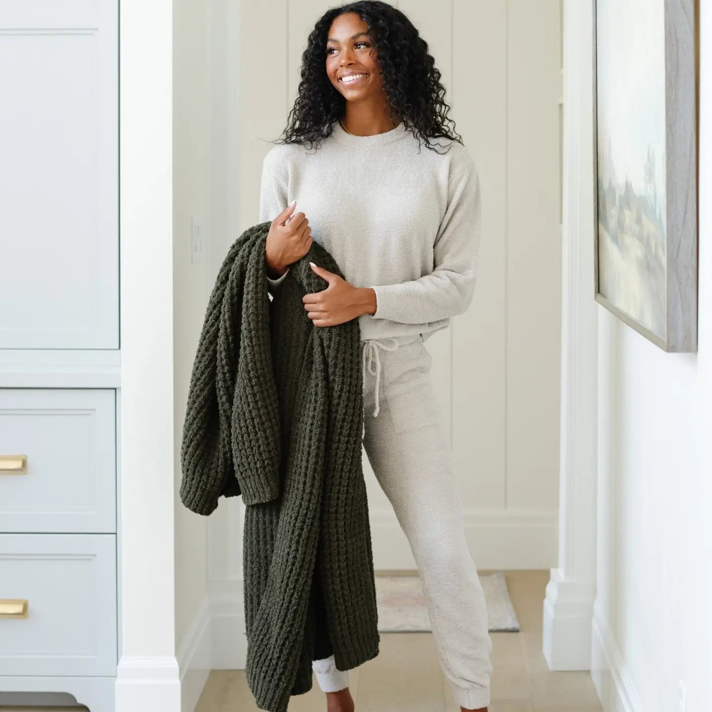Waffle Knit Throw Blanket
