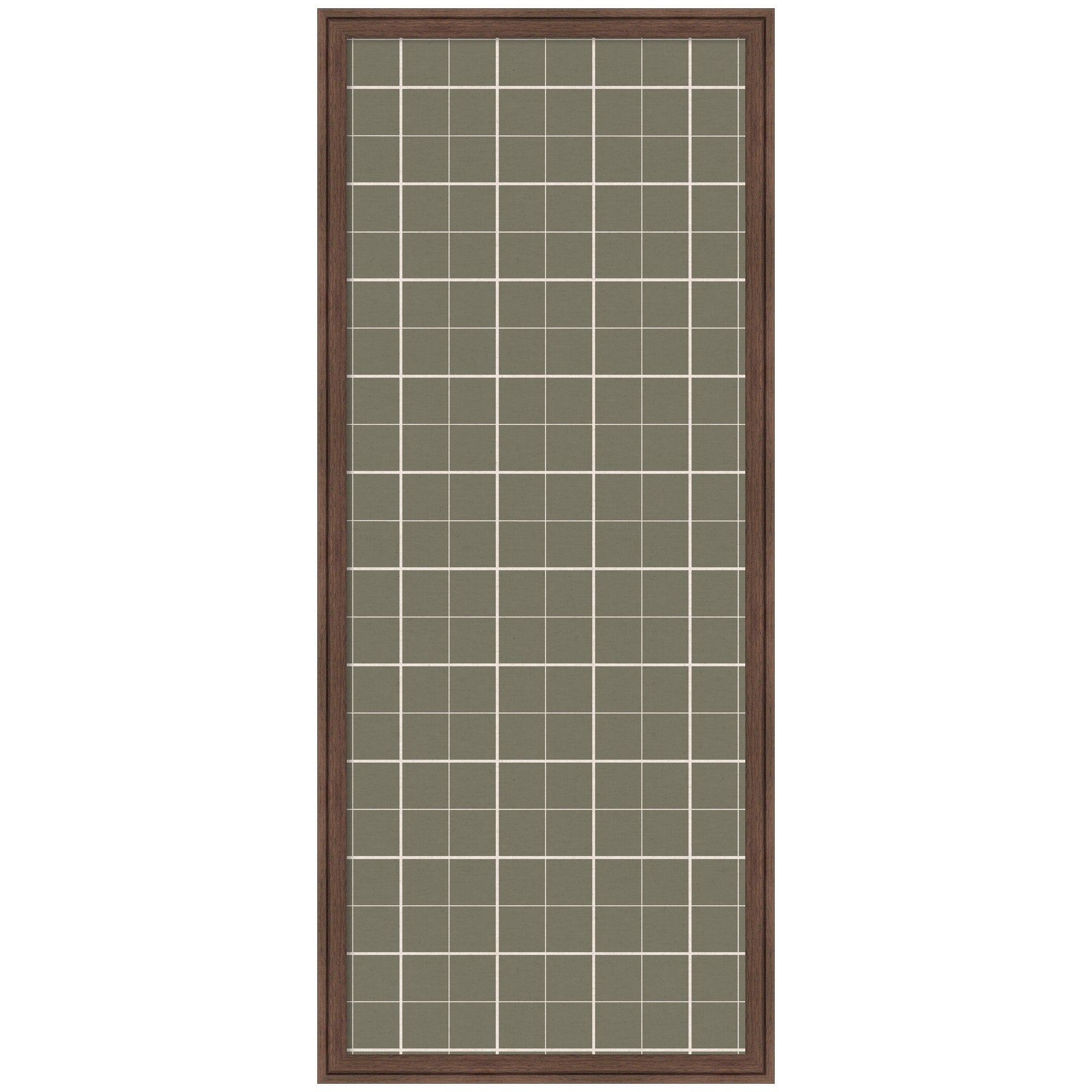Framed Fabric Pinboard Sage Green Plaid Wall Organization