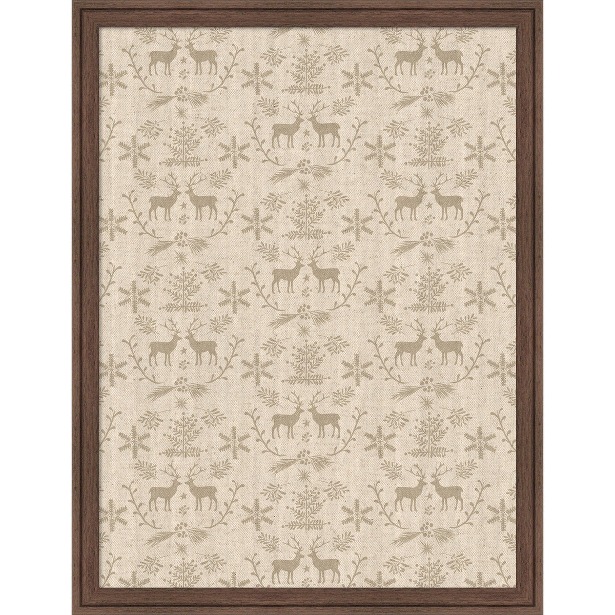 Framed Fabric Magnetic Board Christmas Reindeer Wall Organization