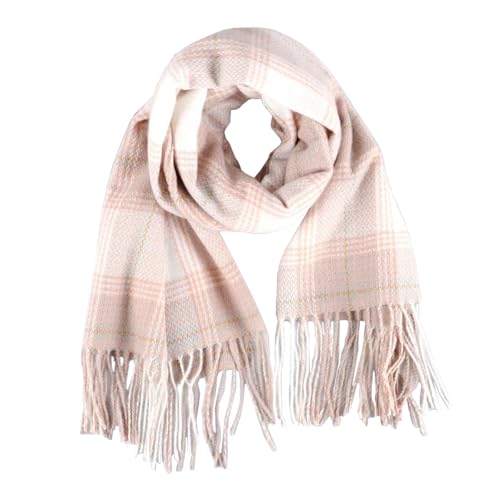 stylesilove Women Classic Plaid Fringe Cashmere Scarf Warm Ultra Soft Scarves Shawl Neck Wraps for All Season, 6 Colors