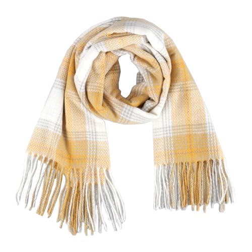 stylesilove Women Classic Plaid Fringe Cashmere Scarf Warm Ultra Soft Scarves Shawl Neck Wraps for All Season, 6 Colors
