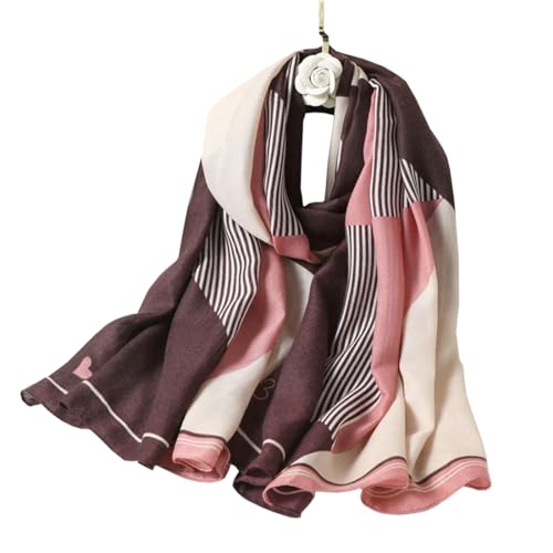 stylesilove Women Stripe Geometric Printed Lightweight Fashion Scarf Large Shawl Scarves Neck Wraps for All Season, 7 Colors