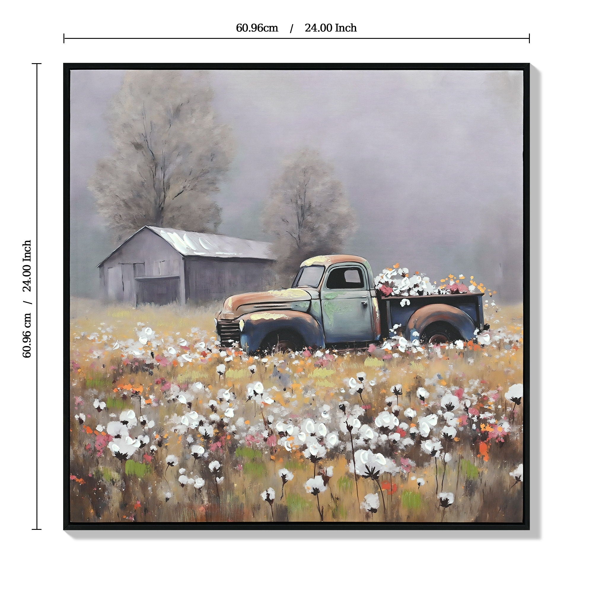 Old Truck Canvas Wall Art - Vintage Rustic Decor