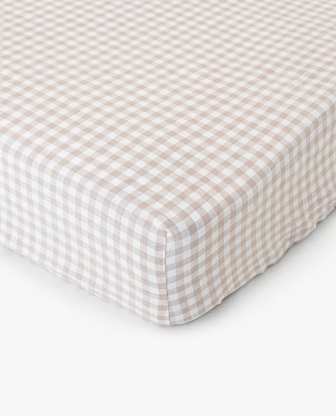 Beige Gingham Crib Sheet