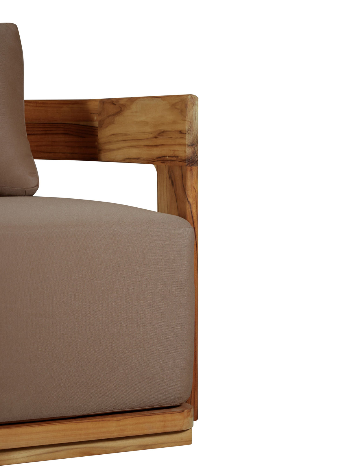 Eclipse Outdoor solid Teak Wood Sofa Set - light brown fabric