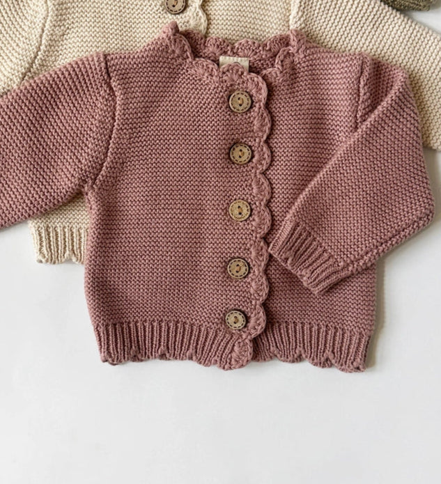 Dressy Cotton Knit Cardigan Sweater