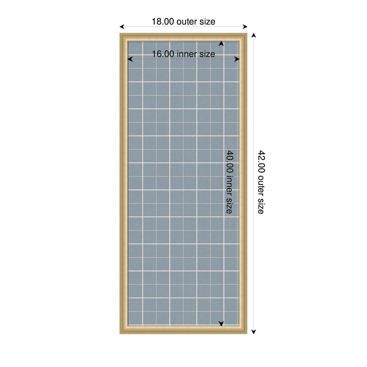 Framed Fabric Pinboard Light Blue Plaid Wall Organization