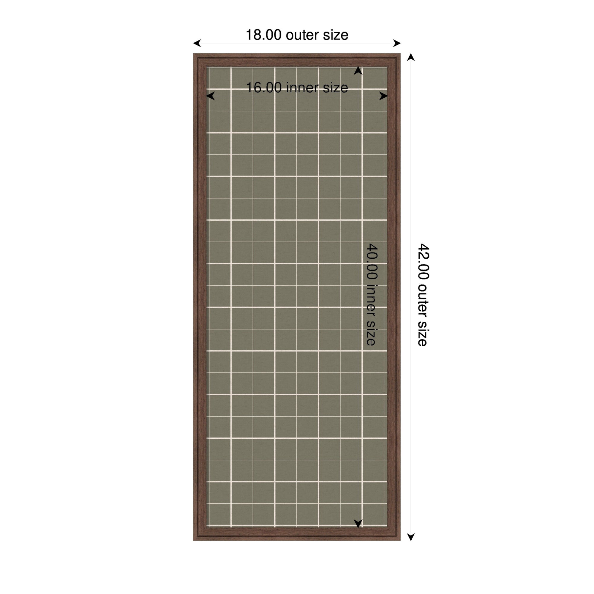 Framed Fabric Pinboard Sage Green Plaid Wall Organization