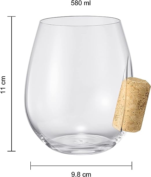 Corked Stemless Wine Glasses Set Of 2 Stuck In The Glass Wine Cork Cocktail Glassware Enthusiast Gif