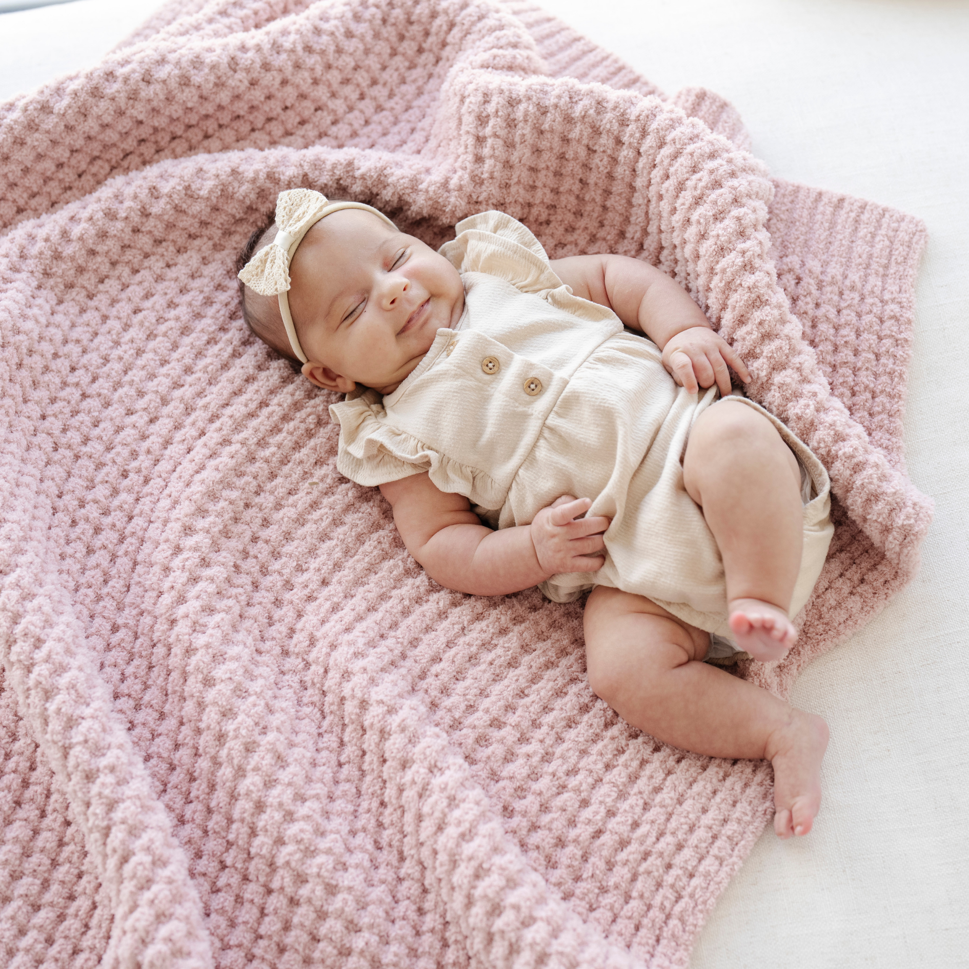 WAFFLE KNIT RECEIVING BLANKETS