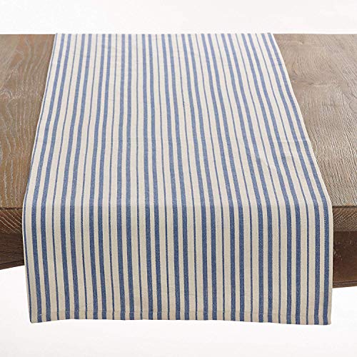 Dauphine Collection Striped Design 100% Cotton Washable Table Runner 16x72 Inch for Restaurants, Indoor Family Dinner or Outdoor Picnics and Parties
