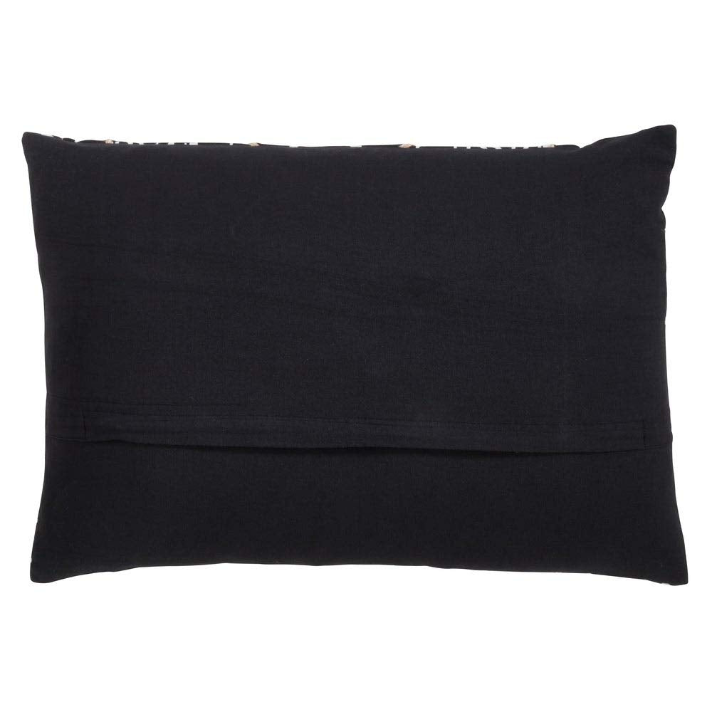 Fennco Styles Tribal Mud Cloth 100% Cotton Decorative Throw Pillow Cover 14 x 20 Inch - Black Geometric Pillow Case for Couch, Living Room and Bedroom Décor