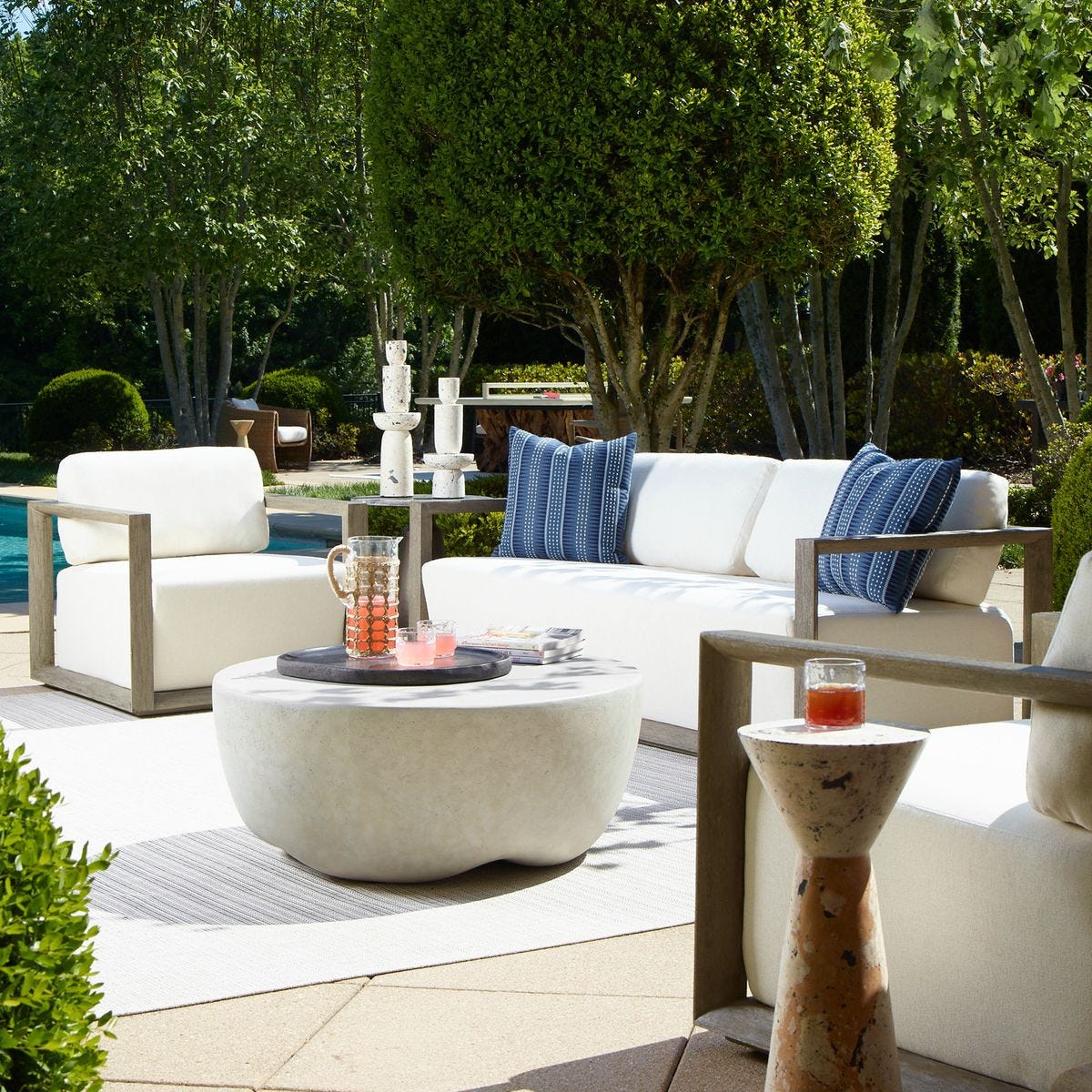 Remsen Outdoor 3-Seat Sofa - Weathered Gray/Oyster