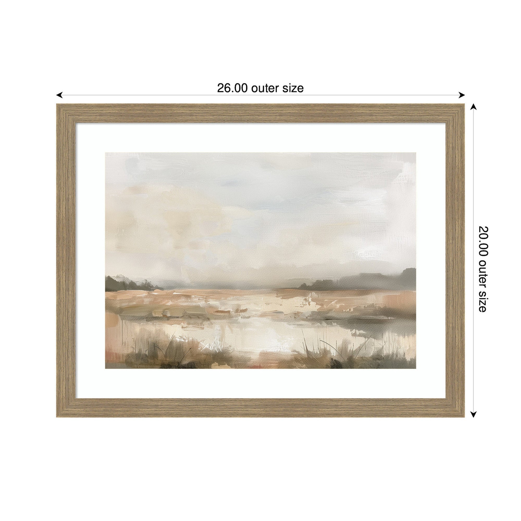 Neutral Abstract Landscape by The Creative Bunch Studio Framed Wall Art Print