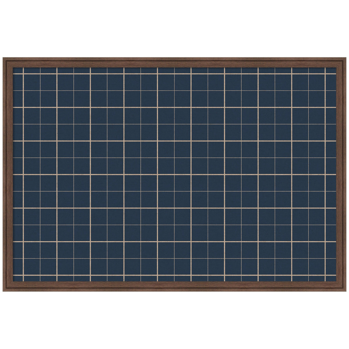 Framed Fabric Pinboard Navy Blue Plaid Wall Organization